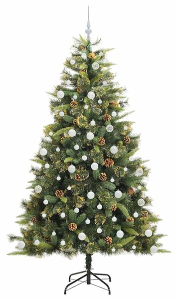 Umělý sklopný vánoční stromeček s kužely Zelená 210 cm 3395101