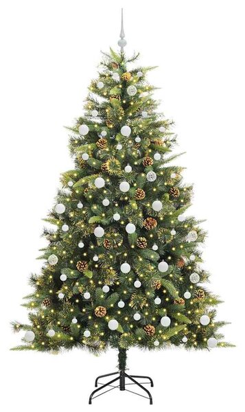 Umělý sklopný vánoční stromeček s kužely Zelená 210 cm 3395101
