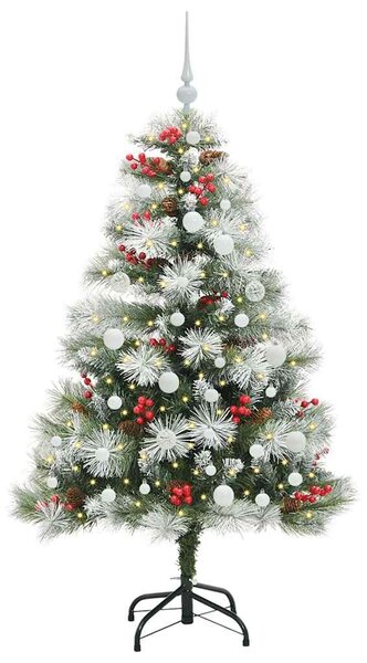 Umělý vánoční stromeček Zelená a bílá 150 cm PVC, kov a plast 3395173
