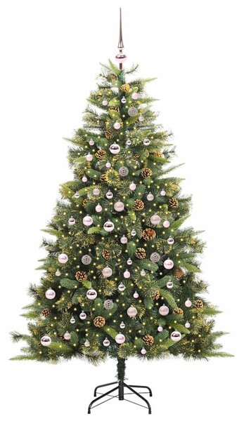 Umělý sklopný vánoční stromeček s kužely Zelená 210 cm 3395100