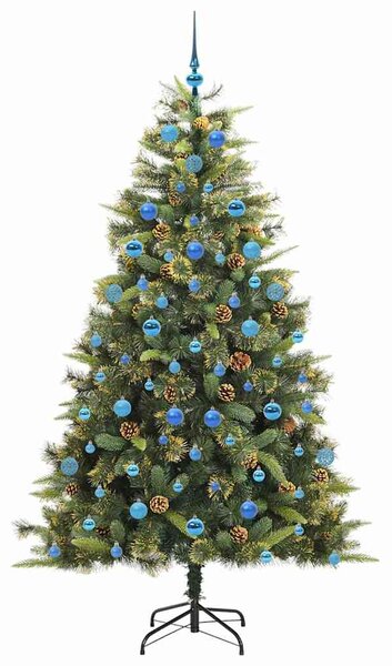 Umělý sklopný vánoční stromeček s kužely Zelená 210 cm 3395105