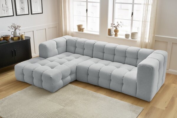 -25 % Dny MOMENTI– Bobochic Paris Světle šedá rohová pohovka Cloud 288 cm, levá