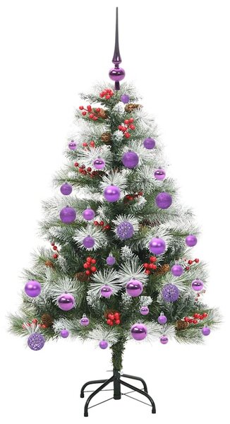 Umělý vánoční stromeček Zelená a bílá 120 cm PVC, kov a plast 3395167