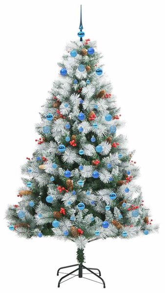 Umělý vánoční stromeček Zelená a bílá 210 cm PVC, kov a plast 3395195