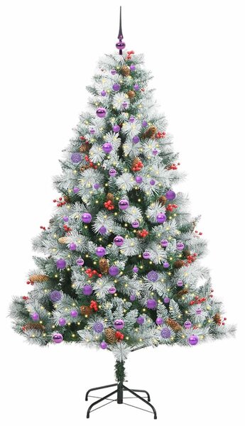 Umělý vánoční stromeček Zelená a bílá 210 cm PVC, kov a plast 3395194