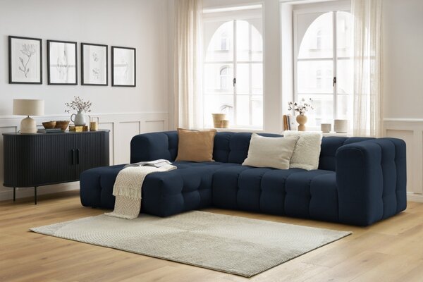 -25 % Dny MOMENTI– Bobochic Paris Tmavě modrá rohová pohovka Cloud 288 cm, levá