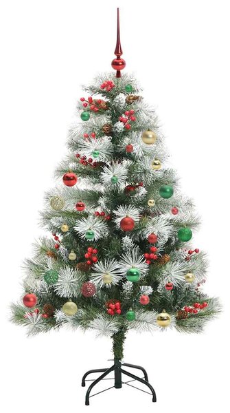 Umělý vánoční stromeček Zelená a bílá 150 cm PVC, kov a plast 3395178