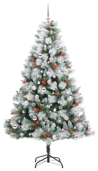 Umělý vánoční stromeček Zelená a bílá 210 cm PVC, kov a plast 3395190