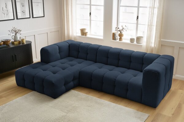 -25 % Dny MOMENTI– Bobochic Paris Tmavě modrá rohová pohovka Cloud 288 cm, levá