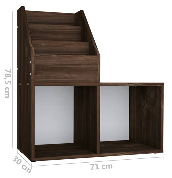 Dětský regál na časopisy kouřový dub 71 x 30 x 78,5 cm kompozit 339520