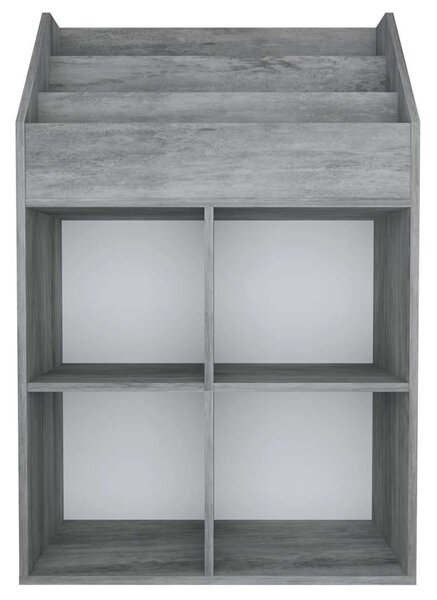 Dětský regál na časopisy betonově šedý 71x30x114 cm kompozit 339531