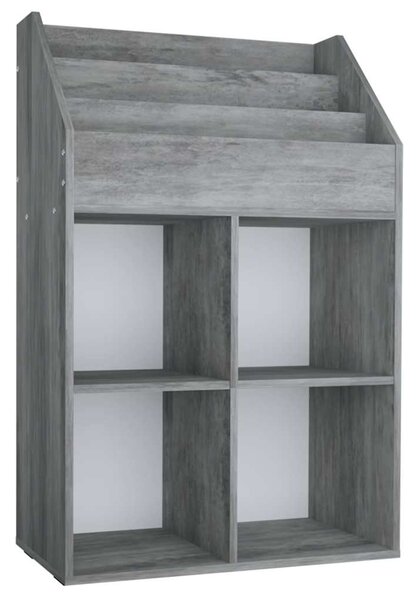 Dětský regál na časopisy betonově šedý 71x30x114 cm kompozit 339531