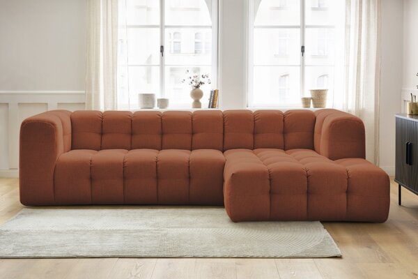 -25 % Dny MOMENTI– Bobochic Paris Terakotově oranžová rohová pohovka Cloud 288 cm, pravá