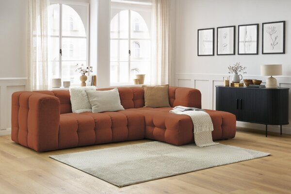 -25 % Dny MOMENTI– Bobochic Paris Terakotově oranžová rohová pohovka Cloud 288 cm, pravá