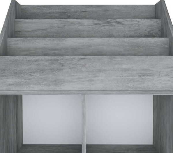 Dětský regál na časopisy betonově šedý 71x30x114 cm kompozit 339531