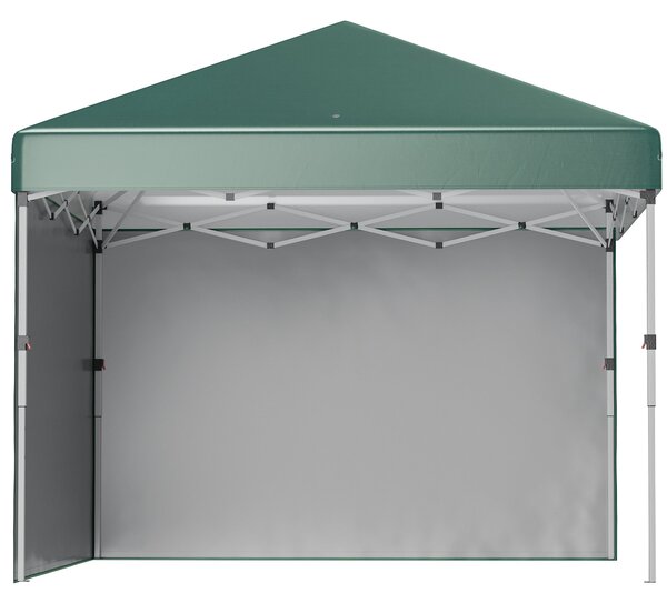 Pavilon Outsunny přibližně 3x3m, voděodolný stabilní skladný pop-up stan s 2 bočními stěnami, UV 30+ ochrana, skládací party stan s taškou, zahradní p