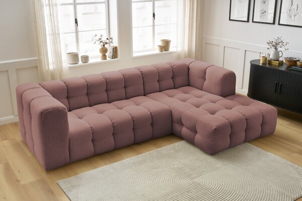 -25 % Dny MOMENTI– Bobochic Paris Růžová rohová pohovka Cloud 288 cm, pravá