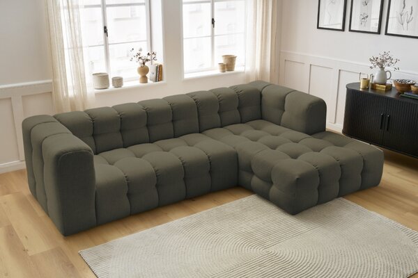 -25 % Dny MOMENTI– Bobochic Paris Zelená rohová pohovka Cloud 288 cm, pravá