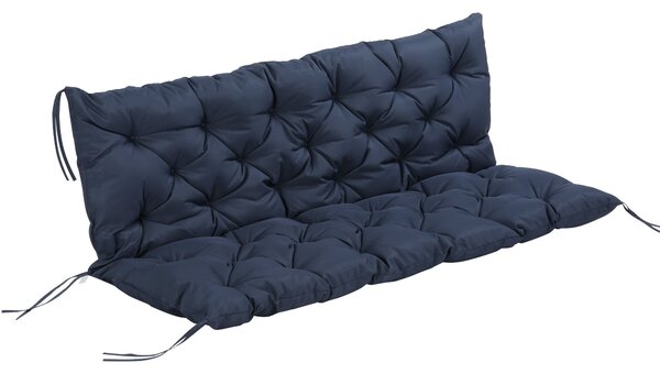 Outsunny Polštář na Lavici pro 3 Osoby 150 x 98 x 8 cm Sedací Polštář s Popruhy Zádový Polštář pro Interiéry/Exteriéry Čalounění na Lavici Zahradní La