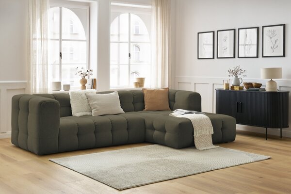 -25 % Dny MOMENTI– Bobochic Paris Zelená rohová pohovka Cloud 288 cm, pravá