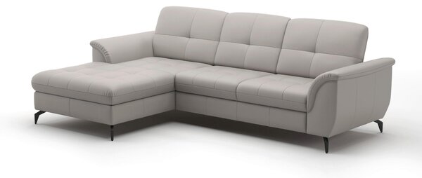 ROHOVÁ SEDAČKA, textil, kůže, světle šedá Sit & More - Sedací soupravy, Online Only