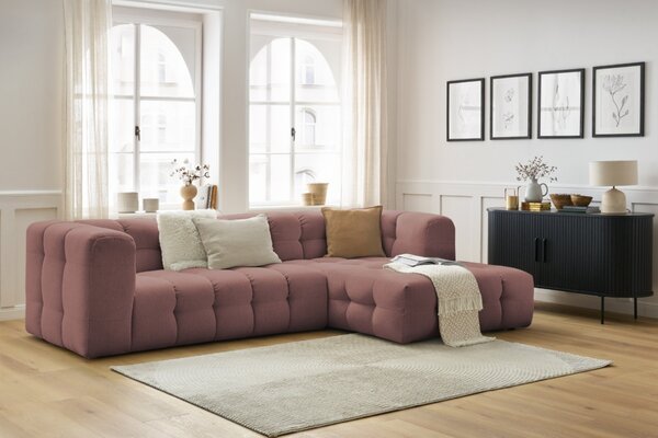 -25 % Dny MOMENTI– Bobochic Paris Růžová rohová pohovka Cloud 288 cm, pravá