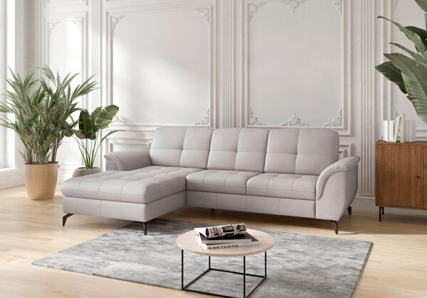 ROHOVÁ SEDAČKA, textil, kůže, světle šedá Sit & More - Sedací soupravy, Online Only