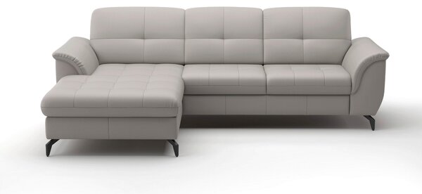 ROHOVÁ SEDAČKA, textil, kůže, světle šedá Sit & More - Sedací soupravy, Online Only