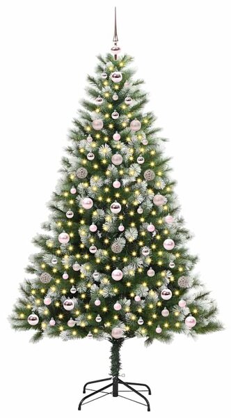Umělý vánoční stromeček s umělým sněhem 300 LED Teplá bílá 3395444