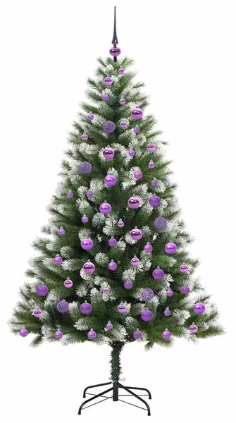 Umělý vánoční stromeček s umělým sněhem 300 LED Teplá bílá 3395448