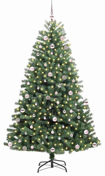 Umělý Skládací Vánoční Strom Zelená 240 cm PVC a kov 3395507