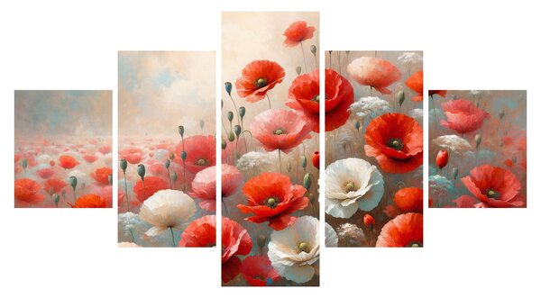 Obraz - Malba vlčích máků (125x70 cm)