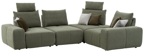 SEDACÍ SOUPRAVA, textil, olivově zelená Xora - Sedací soupravy