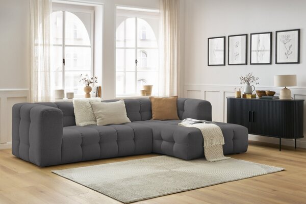 -25 % Dny MOMENTI– Bobochic Paris Tmavě šedá rohová pohovka Cloud 288 cm, pravá
