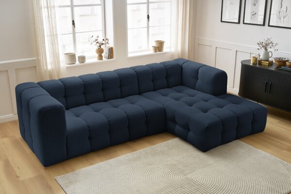 -25 % Dny MOMENTI– Bobochic Paris Tmavě modrá rohová pohovka Cloud 288 cm, pravá