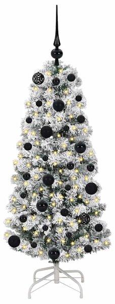 Umělý Skládací Vánoční Strom 150 LED Zelená a bílá 120 cm 3395578