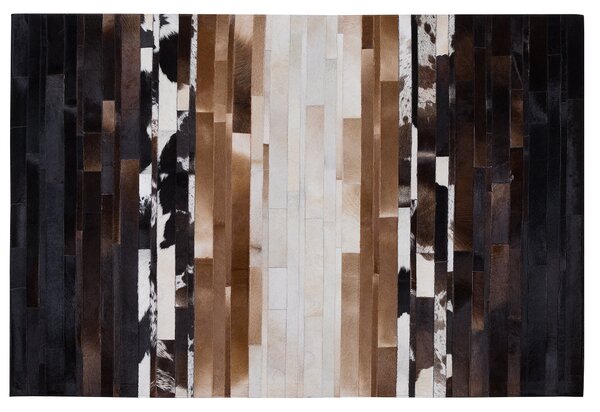 Černo-béžový kožený koberec 160x230 cm DALYAN