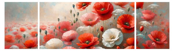Obraz - Malba vlčích máků (170x50 cm)