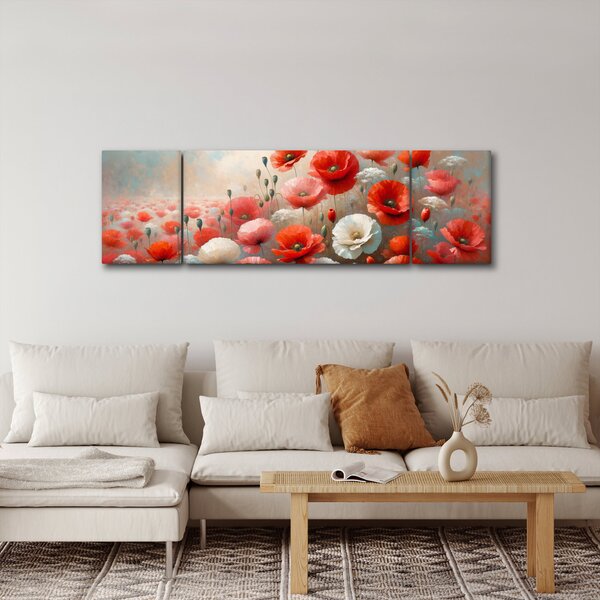Obraz - Malba vlčích máků (170x50 cm)