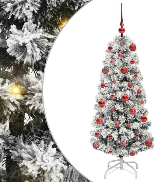 Umělý Skládací Vánoční Strom 150 LED Zelená a bílá 120 cm 3395577
