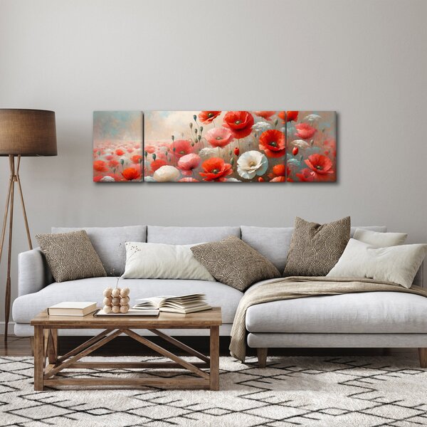 Obraz - Malba vlčích máků (170x50 cm)