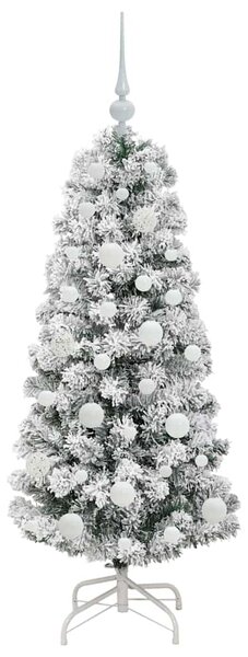 Umělý Skládací Vánoční Strom 150 LED Zelená a bílá 120 cm 3395580