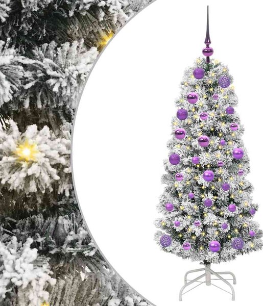Umělý Skládací Vánoční Strom 150 LED Zelená a bílá 120 cm 3395583