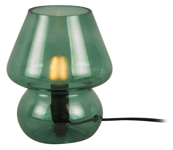 Tmavě zelená skleněná stolní lampa Leitmotiv Glass, výška 18 cm