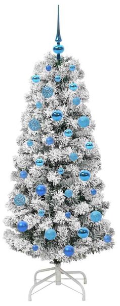 Umělý Skládací Vánoční Strom 150 LED Zelená a bílá 150 cm 3395593