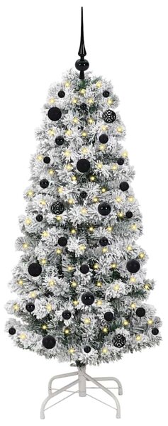 Umělý Skládací Vánoční Strom 150 LED Zelená a bílá 150 cm 3395587
