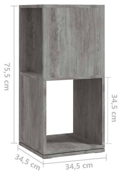 Otočná skříňka betonově šedá 34,5x34,5x75,5 cm kompozitní dřevo 339559