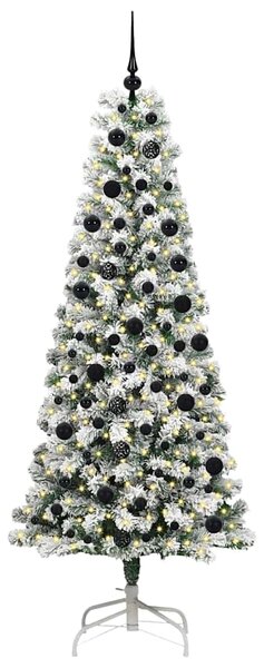 Umělý Skládací Vánoční Strom 300 LED Zelená a bílá 210 cm 3395605