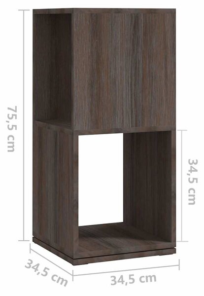 Otočná skříňka šedá a dub sonoma 34,5 x 34,5 x 75,5 cm kompozit 339561
