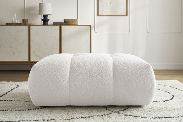 -25 % Dny MOMENTI– Bobochic Paris Bílá bouclé podnožka Fuji 112 x 80 cm